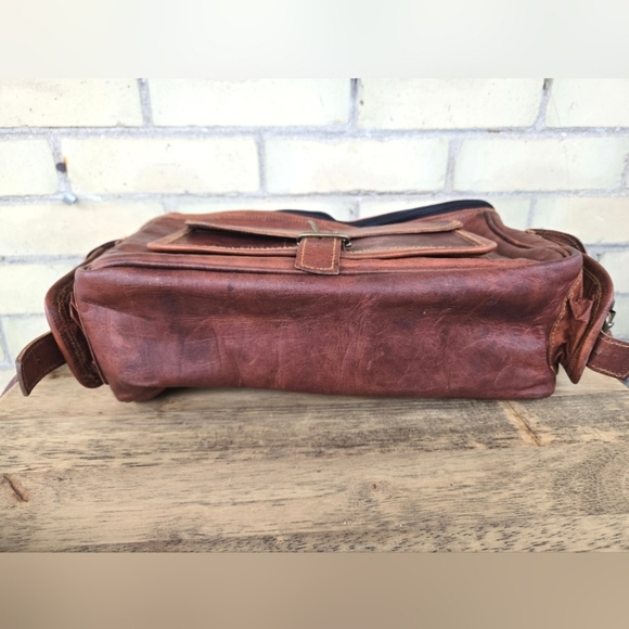 Dark Academia Leather Satchel - Picture 7 of 8